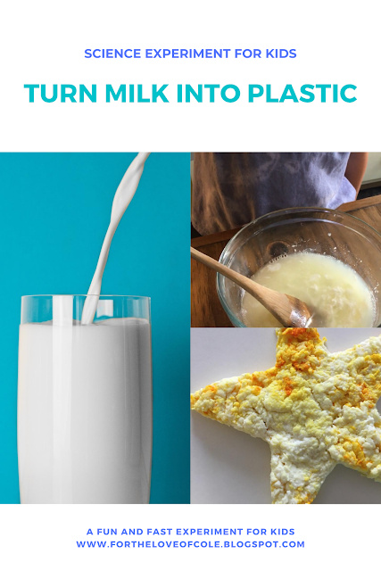 Turn Milk into Plastic Science Experiment for kids