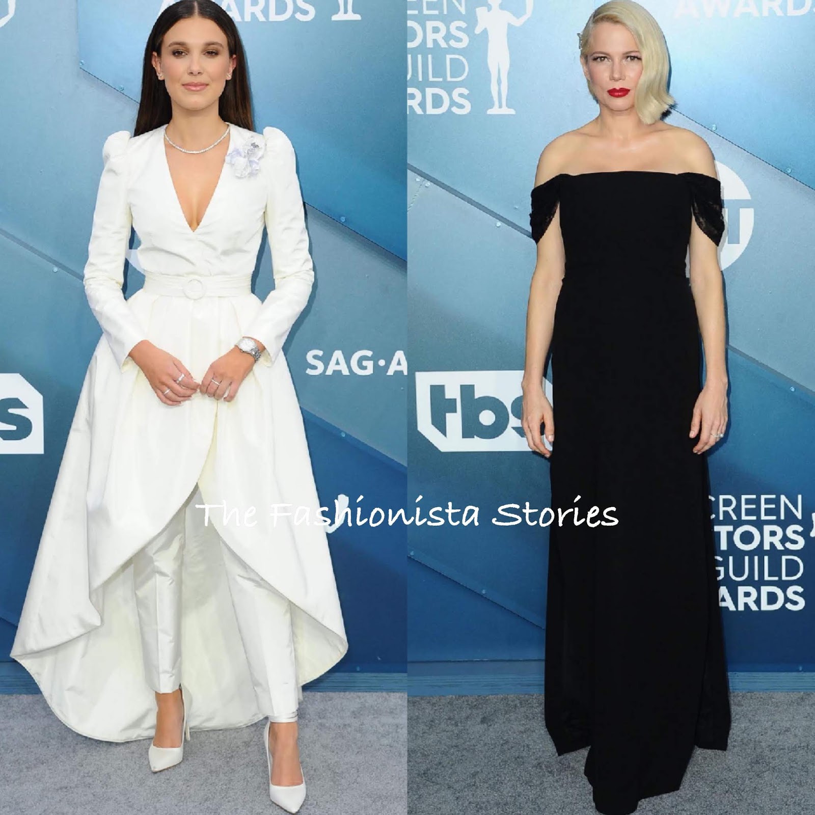 Millie Bobby Brown White Outfit at the 2020 SAG Awards