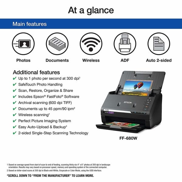 Review Epson FastFoto FF-680W Wireless Photo and Document Scanning