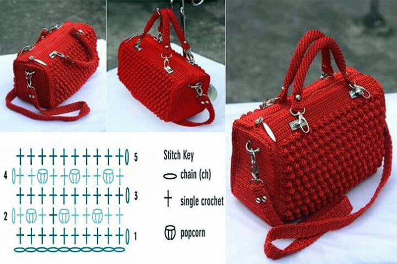 Ergahandmade Crochet Bag + Diagram + Step By Step Tutorials