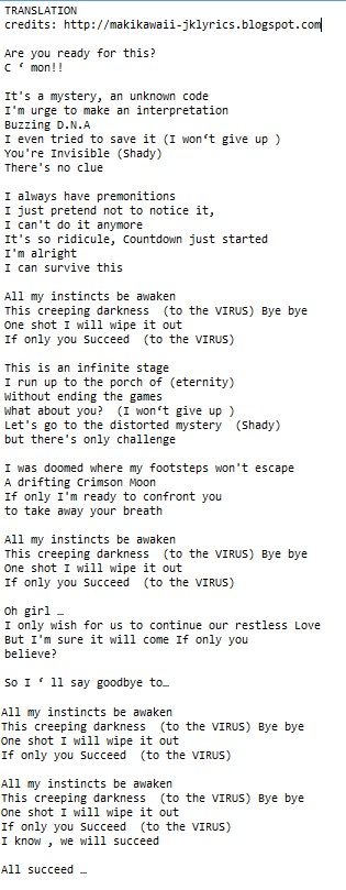 Infinite D N A Lyrics Translation