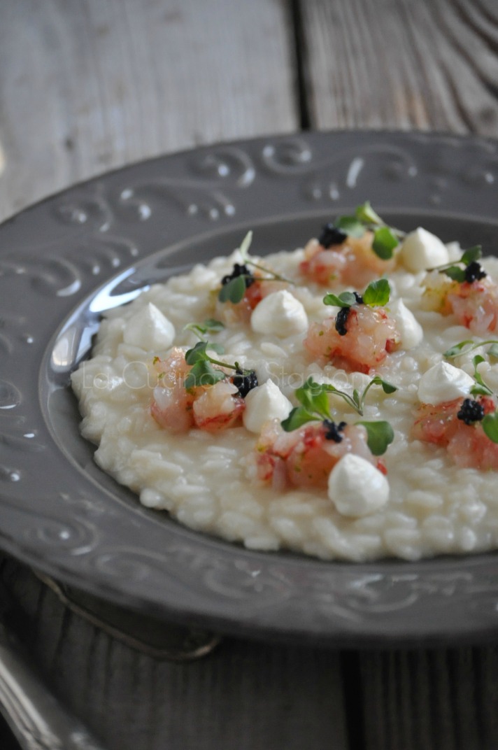 Risotto alla crema di topinambur con gamberi rossi al Mojito Ricetta
