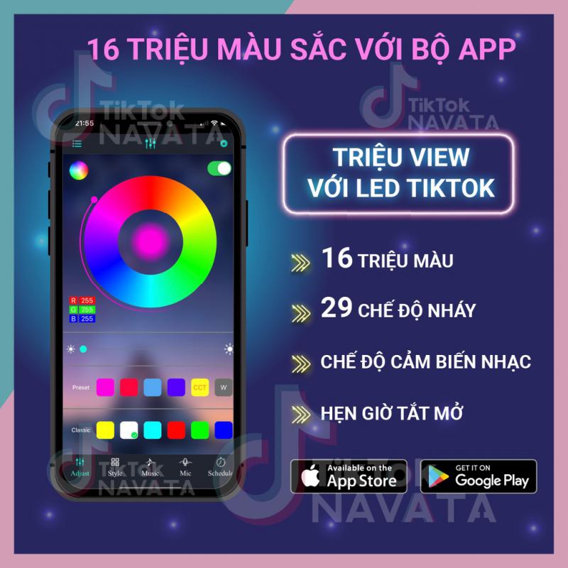 Đèn Led TikTok 5m sử dụng Điều Khiển hoặc APP 16 Triệu Màu