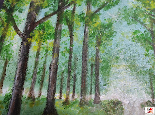 pintar un bosque con acrílicas