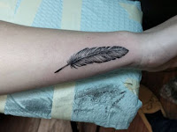 Feather Side Wrist Tattoo Cover Up