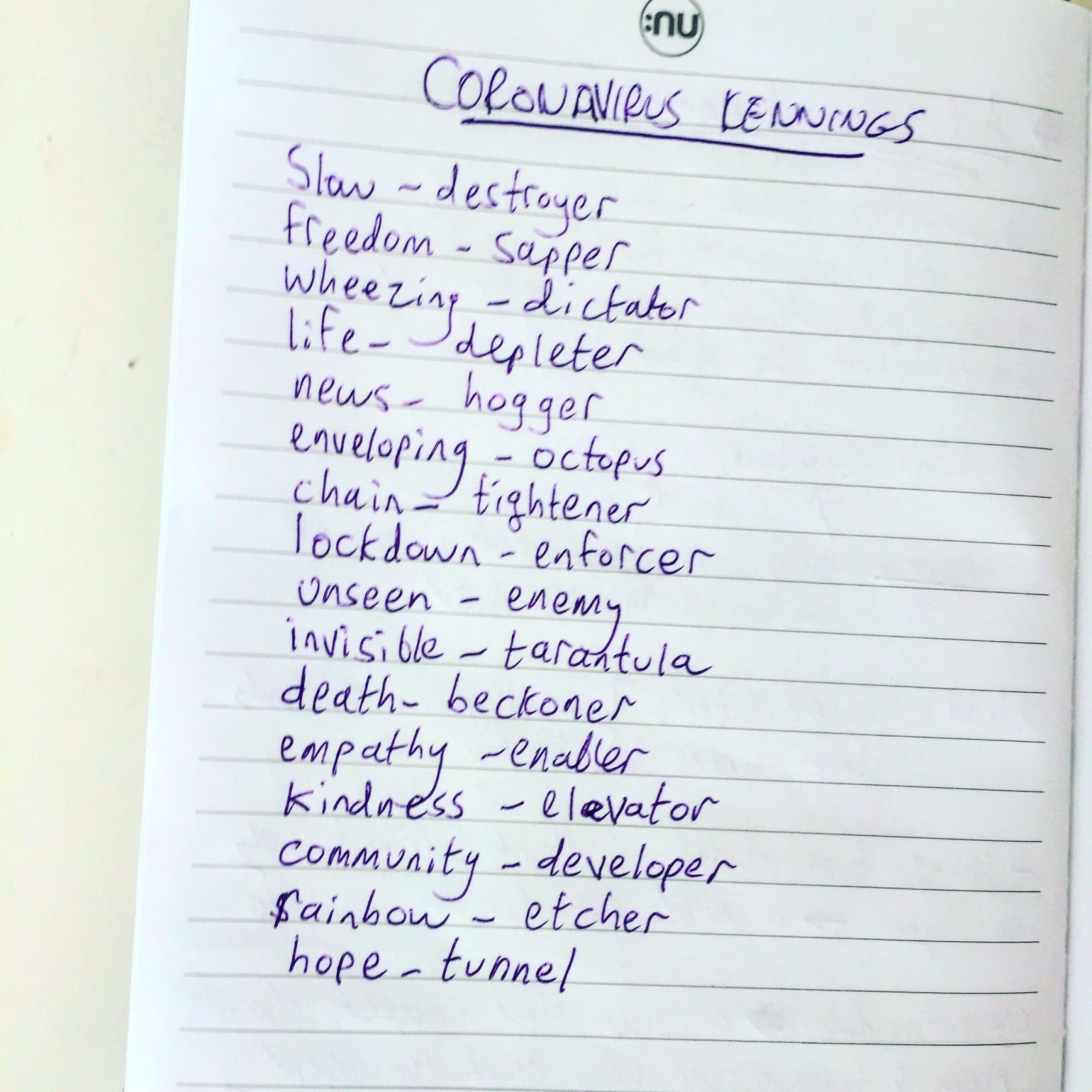 Joshua Seigal's Blog CORONAVIRUS KENNINGS