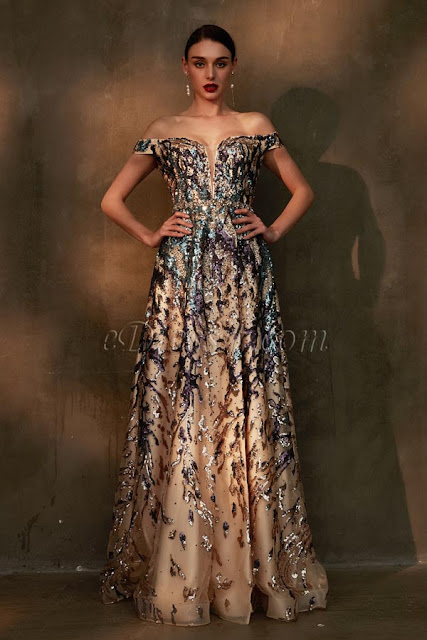 eDressit Gorgeous Beaded Off Shoulder Shiny Prom Gown