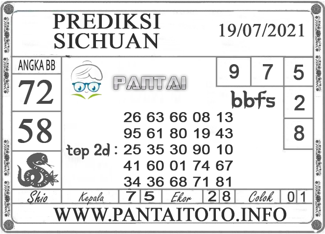 PREDIKSI TOGEL SICHUAN PANTAI4D 19 JULI 2021 PREDIKSI TOGEL SICHUAN PANTAI4D 19 JULI 2021