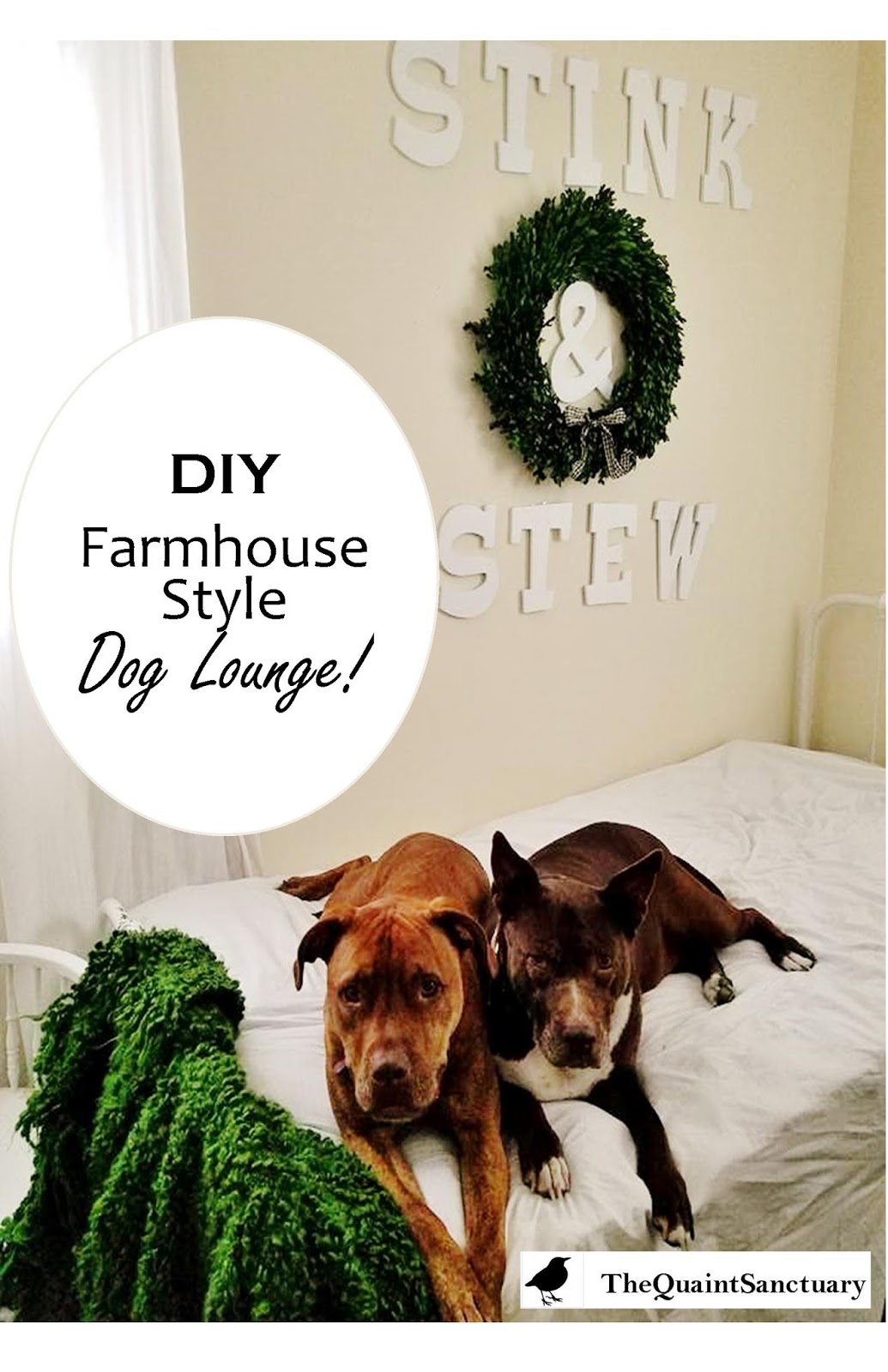 The Quaint Sanctuary { DIY Farmhouse Style Dog Lounge Makeover REVEAL! }