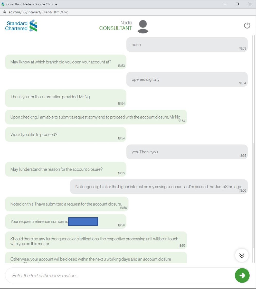 Closing my Standard Chartered JumpStart Account Investment Stab