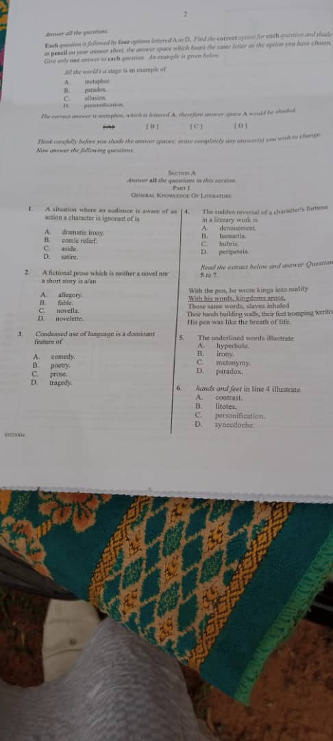 english essay questions and answers for waec