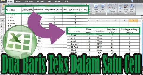 CARA MEMBUAT TULISAN MENJADI 2 BARIS DALAM SATU KOTAK EXCEL CARA MEMBUAT TULISAN MENJADI 2 BARIS DALAM SATU KOTAK EXCEL