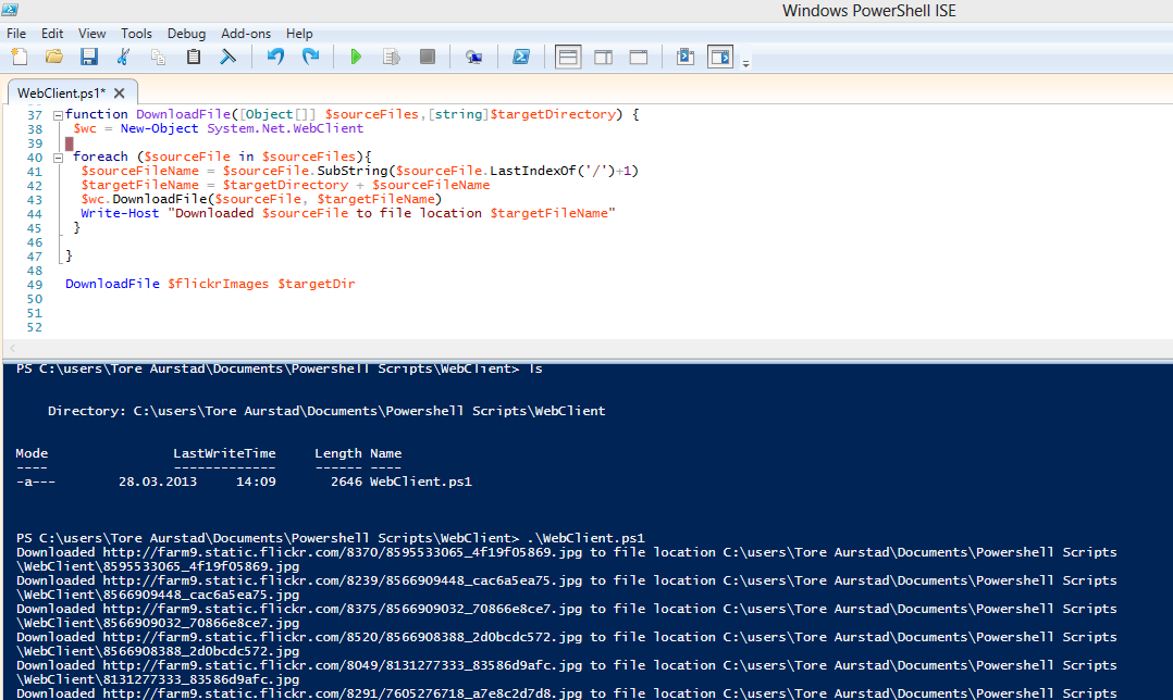 Coding Grounds: Using Powershell to download multiple files