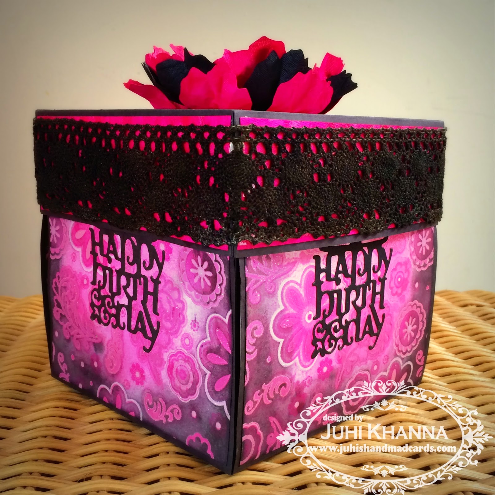 6x6x6" Birthday Exploding Box | Juhi's Card Shop