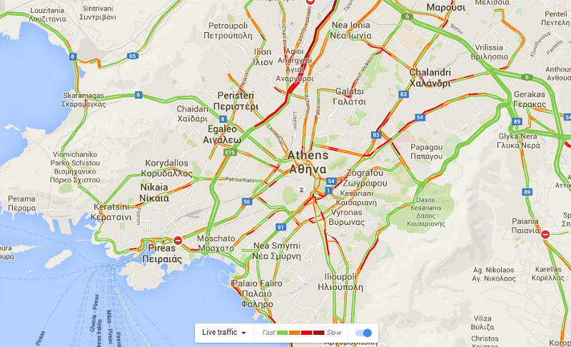 Google Maps: Δείτε ζωντανά την κίνηση στους δρόμους και στην Ελλάδα!