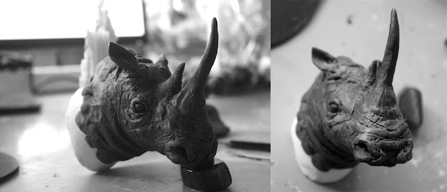 Wax, white rhino, rhino, bronze, Riaan Coetzee, art