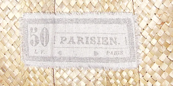 drop cloth label on a basket