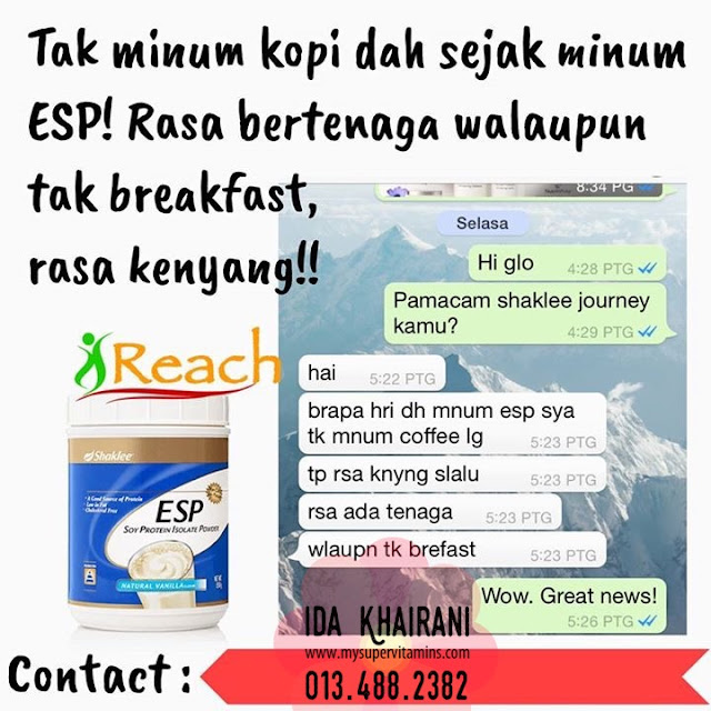 ESP Shaklee bantu kenyang lebih lama dan bertenaga walau tanpa kopi