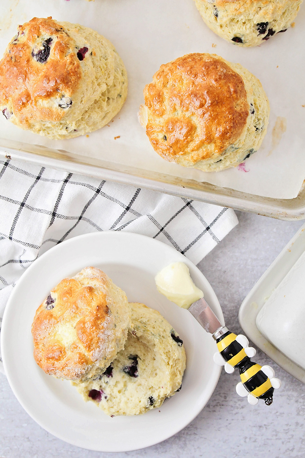 These huckleberry scones are so light and tender, with the perfect texture! They're amazingly delicious!