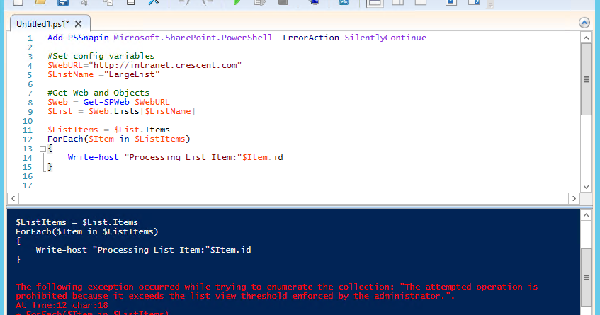 PowerShell: Batch Process Large Lists to Fix "The attempted operation ...