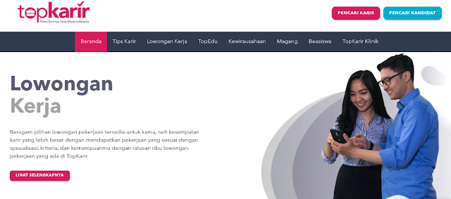 mencari lowongan pekerjaan di website topkarir