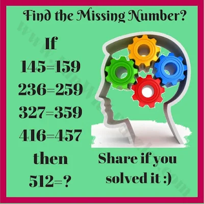 If 145=159, 236=259, 327=359, 416=457 Then 512=?. Can you solve this Crack the Code Puzzle?