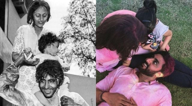 Amitabh Bachchan And Abhishek Bachchan shared Beautiful Pictures To Wish Fans On Holi.