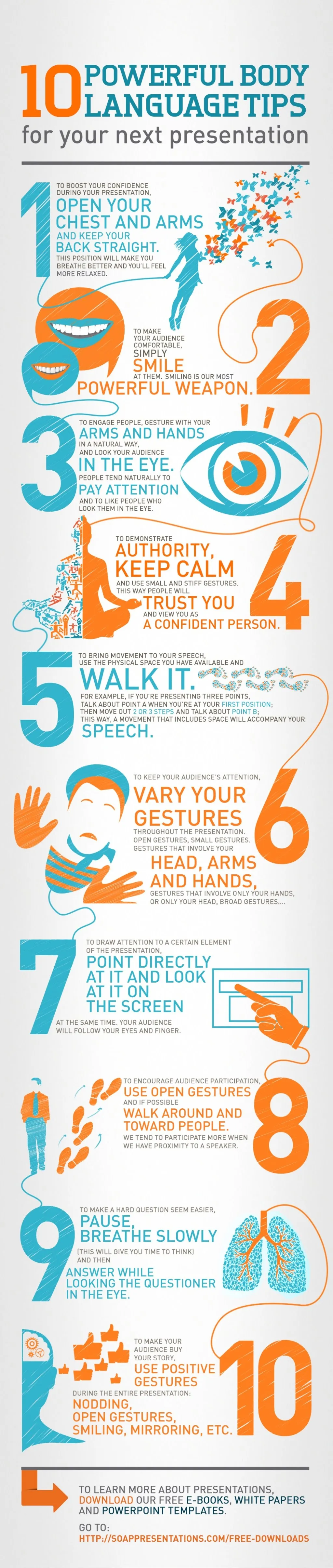 10 Powerful Body Language Tips for your next Presentation - #infographic