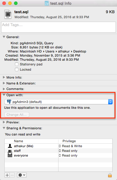 how to change default program open file mac
