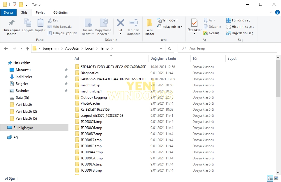 Windows 10'da geçici dosyalar nasıl silinir 5 20210110 5