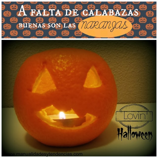 DIY Halloween naranja portavelas / Halloween orange candle holder / Orange photophore pour Halloween