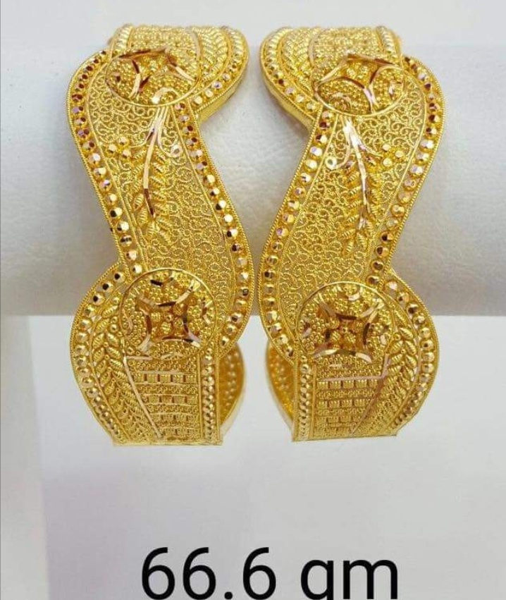 Fancy Gold Bangle Design - Samanta Jewellers | Light Weight Gold Kada Design with Weight | Pure Gold Kangan Design for Ladies Designer Gold BANGLE