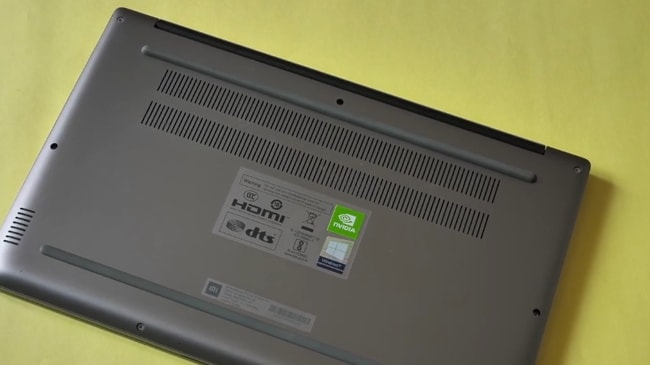 2 belts of air intake vents at the bottom of the laptop.