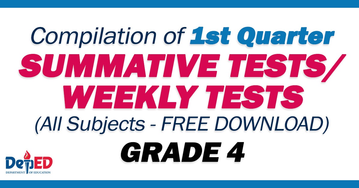 Grade Summative Tests Quarter Compilation All Subjects Deped Click