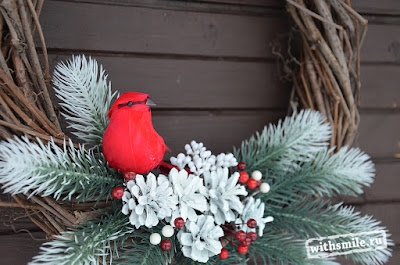 Новогодний и Рождественский венок своими руками на дверь. Christmas wreath for front door.