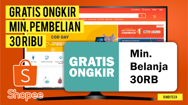 Cara mendapatkan gratis ongkir Shopee minimal belanja 30 ribu