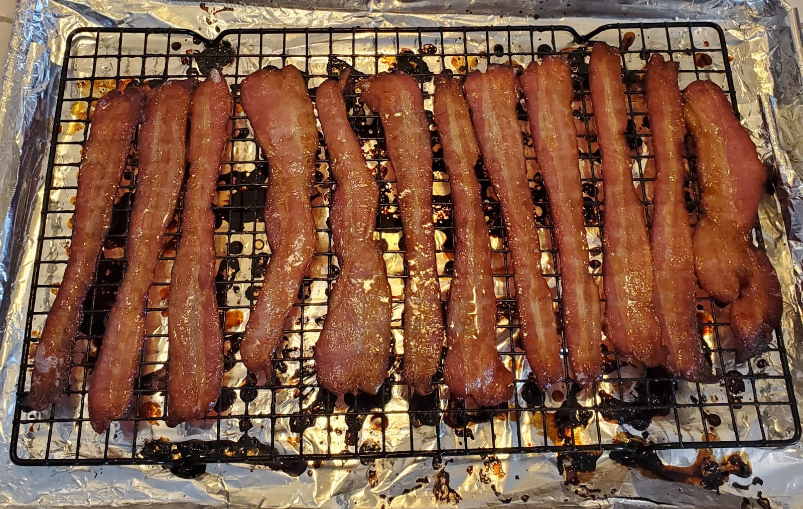 Carrie's Kitchen Creations Maple Glazed Baked BACON VERY LOW CARB