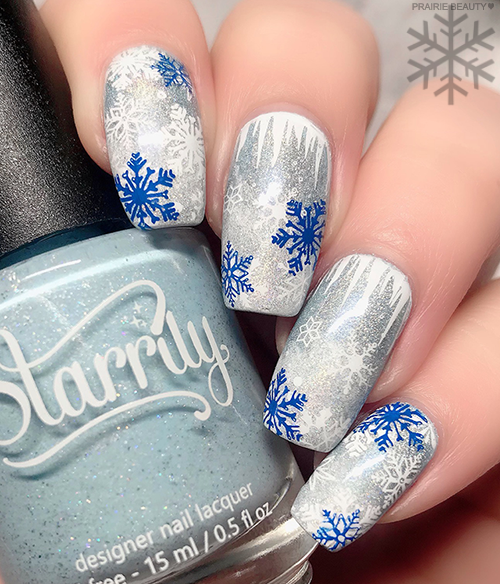 12 NAILS OF CHRISTMAS Frosty Holo Snowflake Nail Art Prairie Beauty
