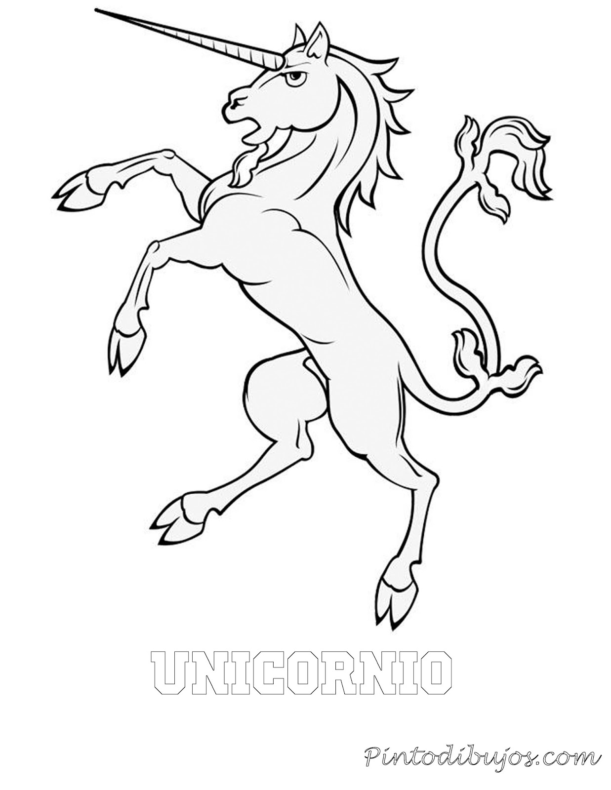 Unicornio para colorear