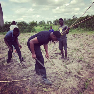 Proud Farmer, John Dumelo's sort of 'Planting for Food and Jobs' cassava farming with Manya Krobo community youth is yet ongoing ...