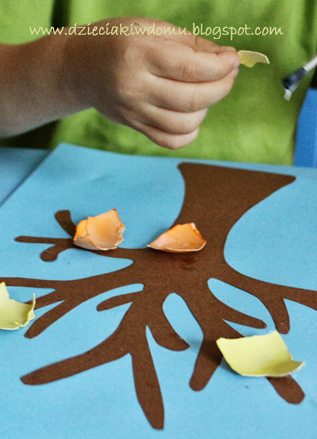 jesienne drzewa ze skorupek dla dzieci jesienne drzewa ze skorupek dla dzieci