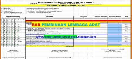 Rab Pembinaan Lembaga Adat Format Administrasi Desa