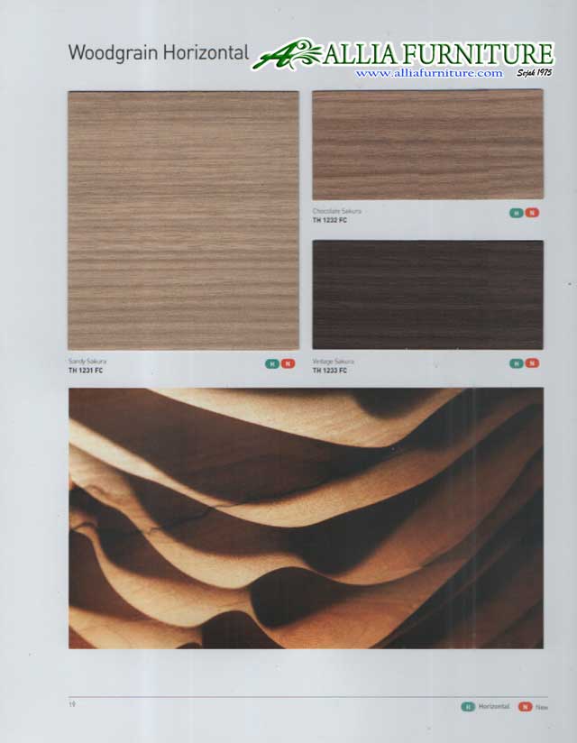 HPL Woodgrain ( motif tekstur kayu ) - Allia Furniture