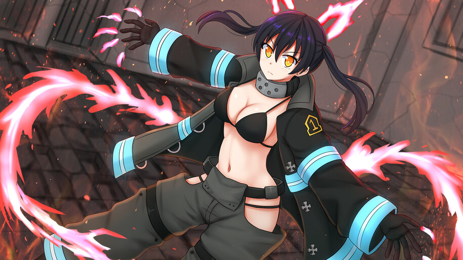 Drew a 4K Background of Tamaki from Fire Force ! : r/anime