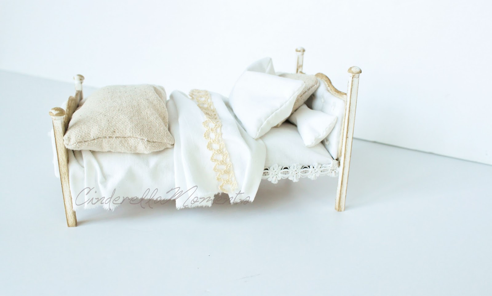 Cinderella Moments Dollhouse Upholstered Bed Tutorial