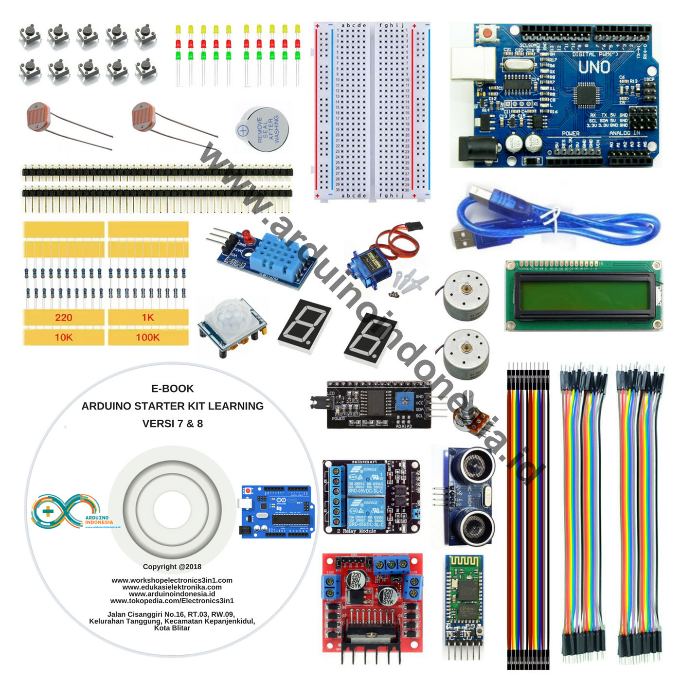 Arduino Uno R3 Starter KIT Learning Versi 7 ( Paket Belajar Arduino For ...