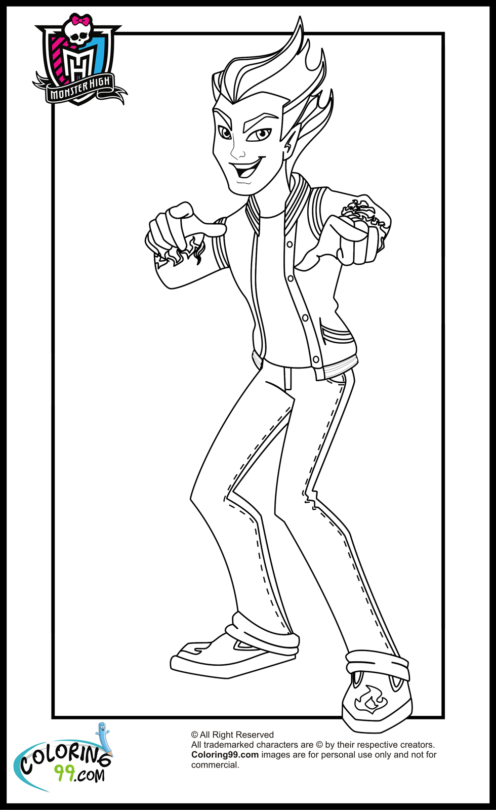 monster high boys coloring pages - photo #7