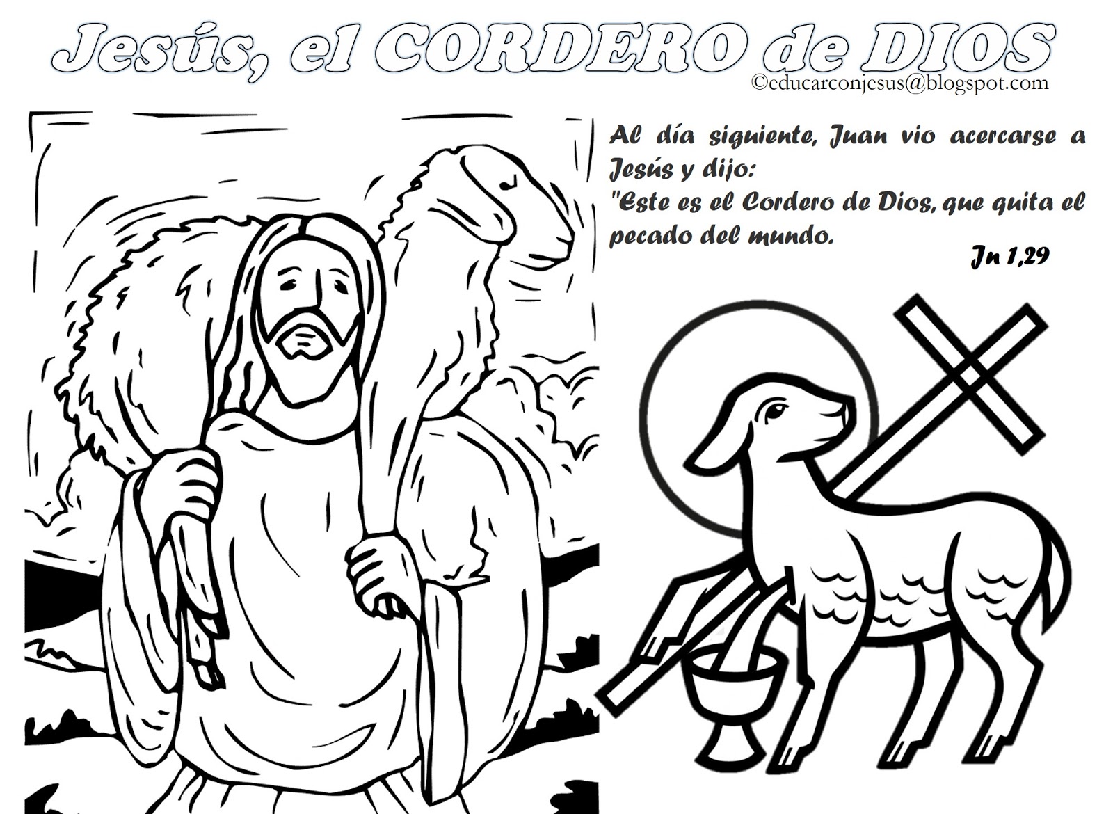 Educar con Jesús Jesús, el Cordero de Dios