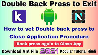 Double back press to Exit Kodular tutorial