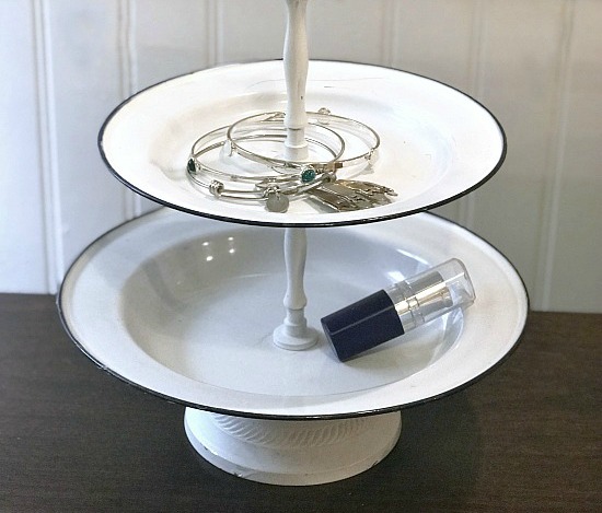 DIY Enamelware Tiered Jewelry Tray